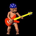 Un bebé tocando la guitarra, formato GIF animado